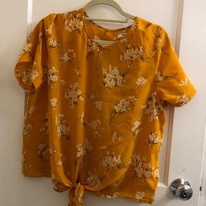 Mustard Yellow Madewell Silk Top